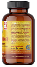 Load image into Gallery viewer, Brown supplement bottle with yellow label on a white background