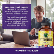 Load image into Gallery viewer, PURE LAB VITAMINS D3 (1000 IU - 360 veg caps)