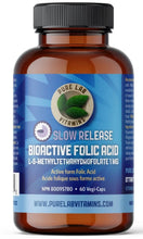 Load image into Gallery viewer, PURE LAB VITAMINS Bioactive Folic Acid (L-5-MTHF) Slow Release (60 veg caps)
