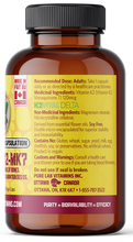 Load image into Gallery viewer, Vitamin supplement bottle with label on a black background