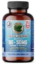 Load image into Gallery viewer, Vitamin B6 supplement bottle with blue label on a white background