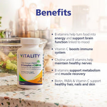 Load image into Gallery viewer, VITALITY Time Release B Complex + C 600 mg