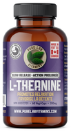 Bottle of Pure Lab Vitamins L-Theanine supplement on a white background