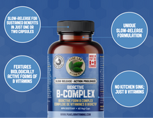 Load image into Gallery viewer, PURE LAB VITAMINS Bioactive B Complex Slow Release (120 veg caps)
