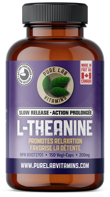 Brown supplement bottle with purple label on a white background