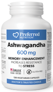 Preferred Nutrition Ashwagandha (600 mg - 120 Vegetarian Capsules)