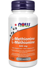 Load image into Gallery viewer, NOW L-Methionine (500 mg - 100 Capsules)
