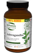 Load image into Gallery viewer, ST FRANCIS Ashwagandha Capsules BONUS (72 caps)
