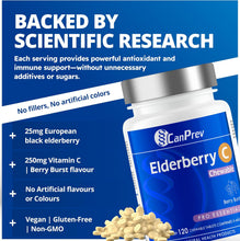 Load image into Gallery viewer, CanPrev Elderberry C Chewable 120 chewable
