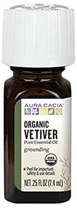 AURA CACIA Vetiver Certified Organic EO  (7.4 ml)