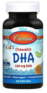 CARLSON Kids Chewable DHA (orange - 60 sgels)