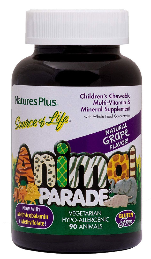 NATURES PLUS Animal Parade Children’s Multivitamin SF (Grape - 90 chews)