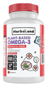 HERBALAND Vegan Plant Base Omega 3 for Adults (Orange - 90 Gummies)