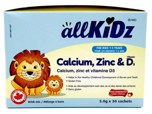 ALLKIDZ NATURALS Calcium, Zinc & Vit. D3 Drink Mix (30 Count)
